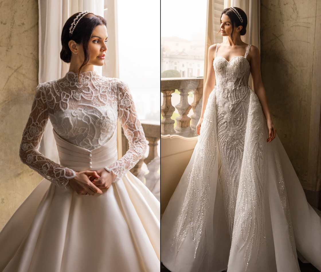 Princess-style wedding dress with voluminous skirt Dovita